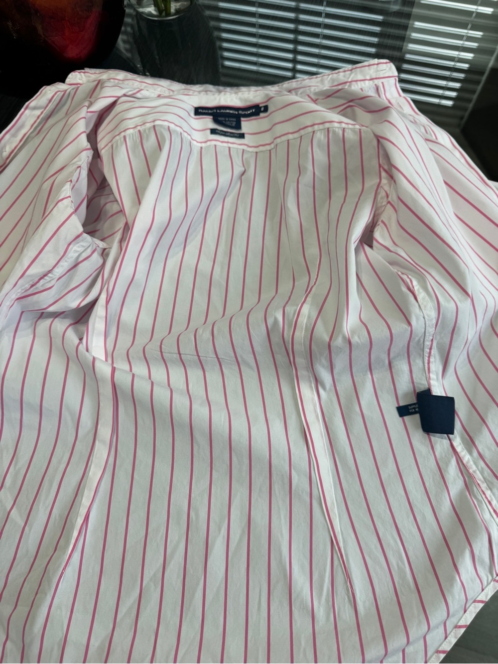 Ralph Lauren White Shirt with Pink Stripes - Picture 10 of 16